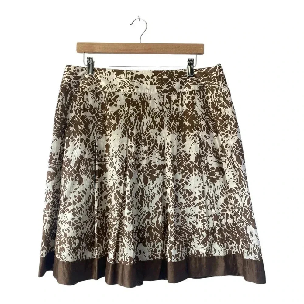 Josephine Women's Cotton Animal Print Fully Lined Pleated A line Skirt Size‎ 16